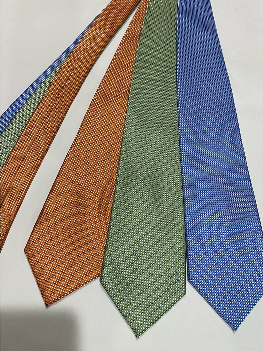Stafford performance 100% silk micro circle set of 3 blue orange green